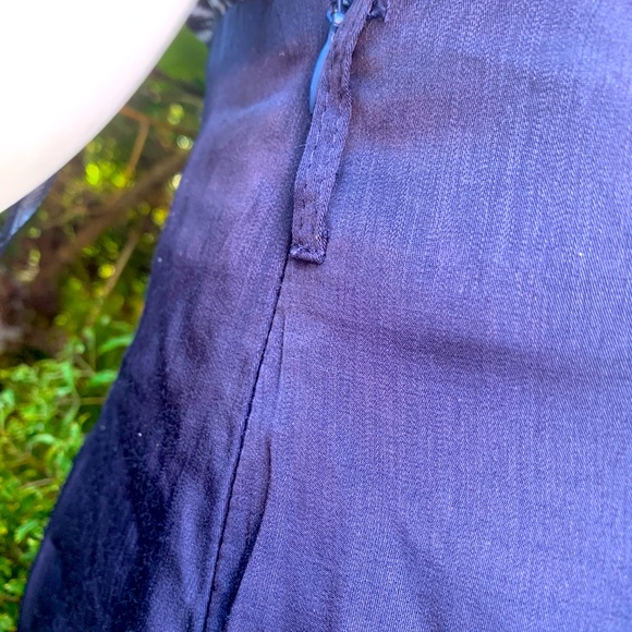 Navy blue rayon Bubble shorts - Picture 3 of 4